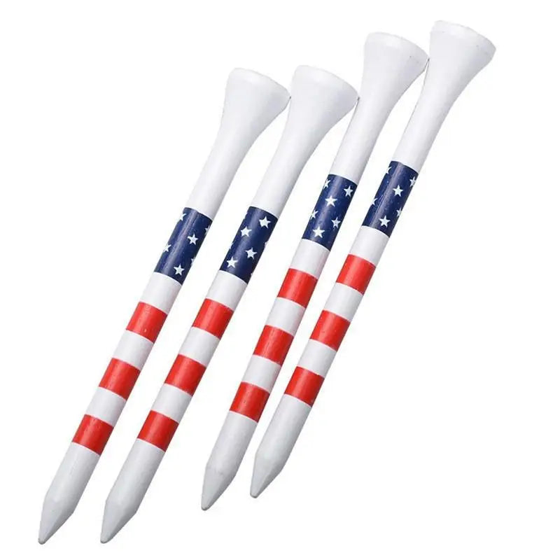 50-Pack Stars & Stripes Wooden Golf Tees – Patriotic Golf Accessories