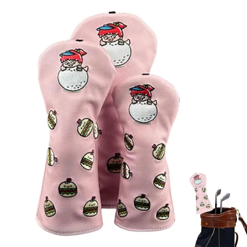 3-Piece Golf Club Headcover Set – Driver, Fairway, Hybrid