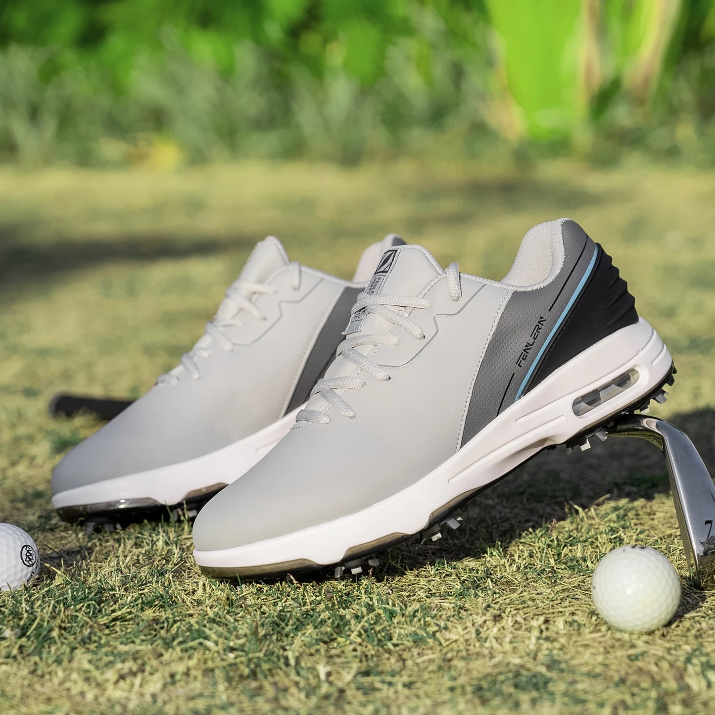 Men’s Waterproof Golf Shoes with Air Cushion & Comfort Grip Studs