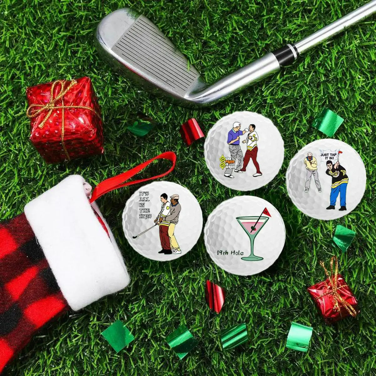 4-Pack Funny Cartoon Golf Balls – Novelty Training Gift Set for Men & Dads