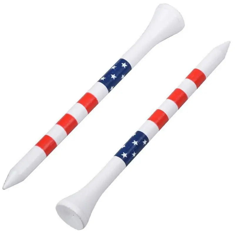 50-Pack Stars & Stripes Wooden Golf Tees – Patriotic Golf Accessories