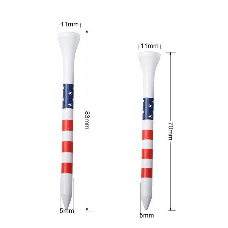 50-Pack Stars & Stripes Wooden Golf Tees – Patriotic Golf Accessories