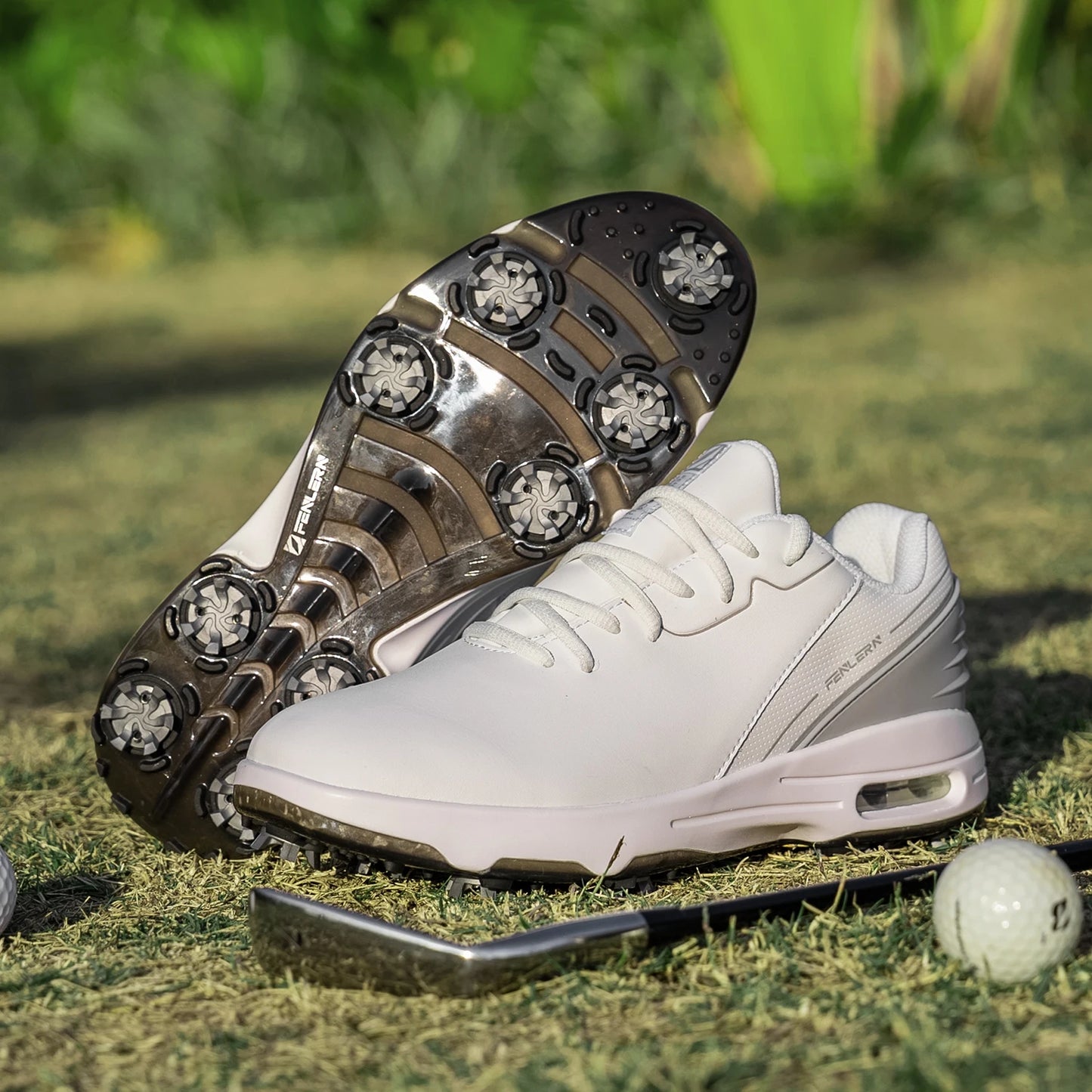 Men’s Waterproof Golf Shoes with Air Cushion & Comfort Grip Studs