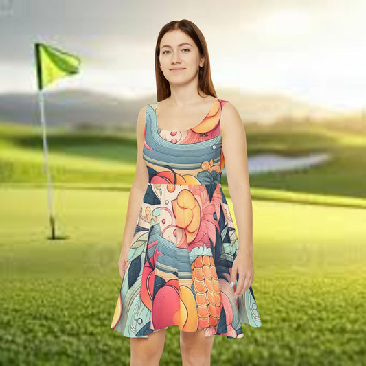 Tropical Fruit Golf Dress - Colorful Summer Vibes for Women